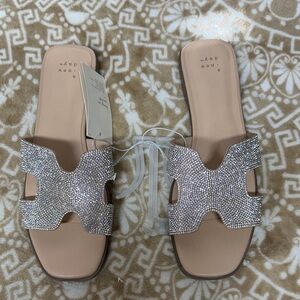 a new day Silver Embellished Slide Sandals